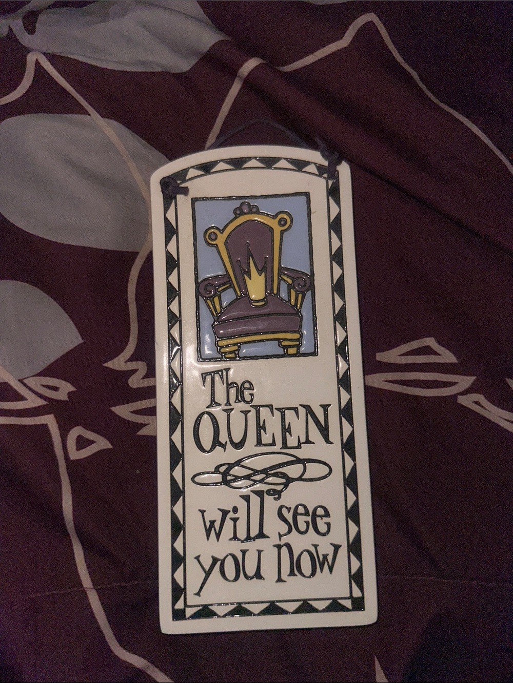 The Queen Wall Plaque - Purple & Gold Throne